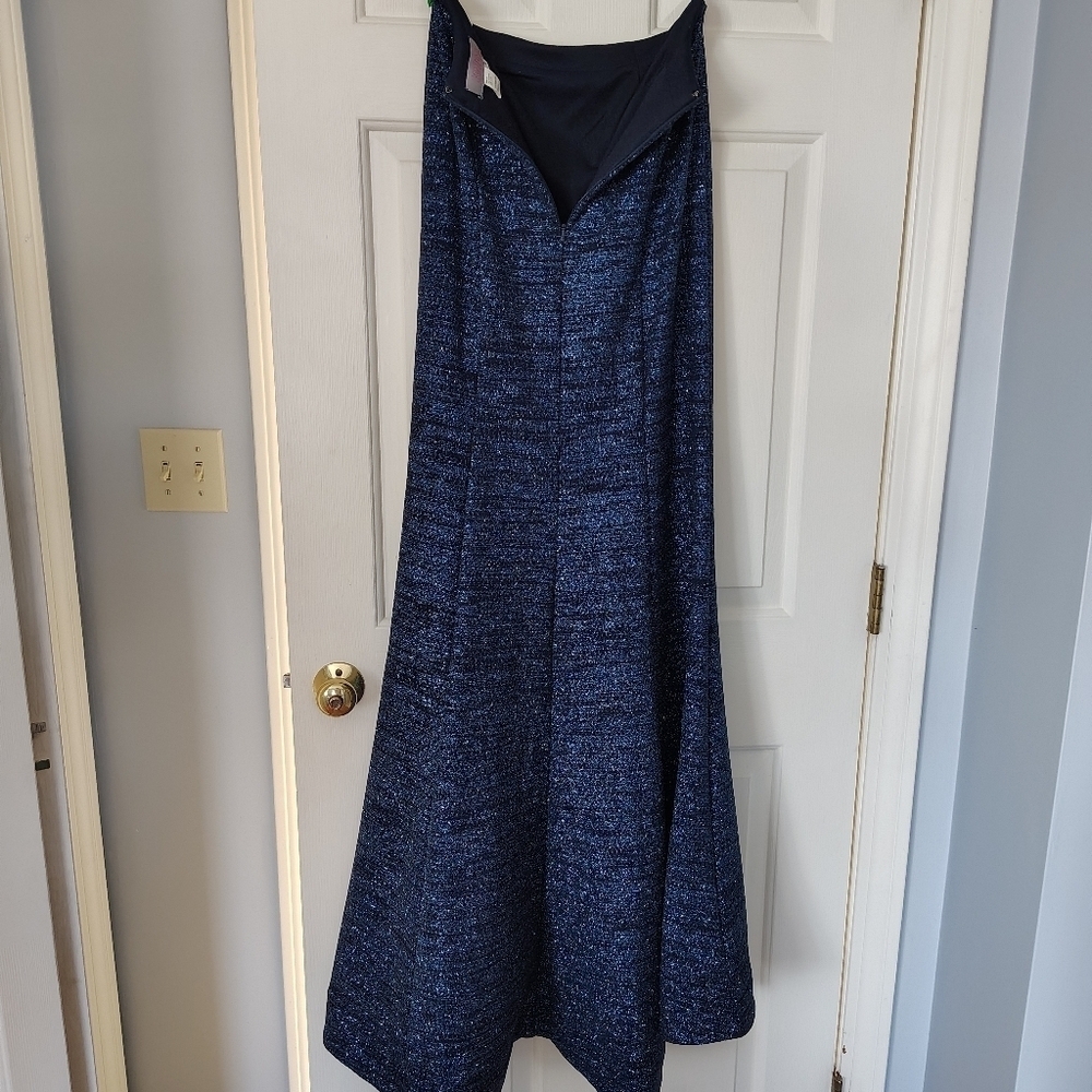 Jovani Navy Sparkle Strapless Formal Fluted Gown 4 - Picture 5 of 15